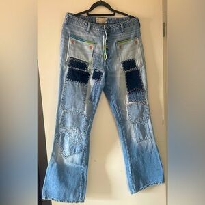 Free People patchwork jeans - like new condition